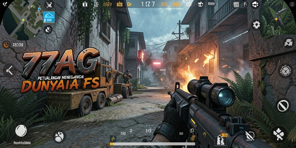 Screenshot gameplay 77AG menampilkan aksi tembak-menembak yang intens.