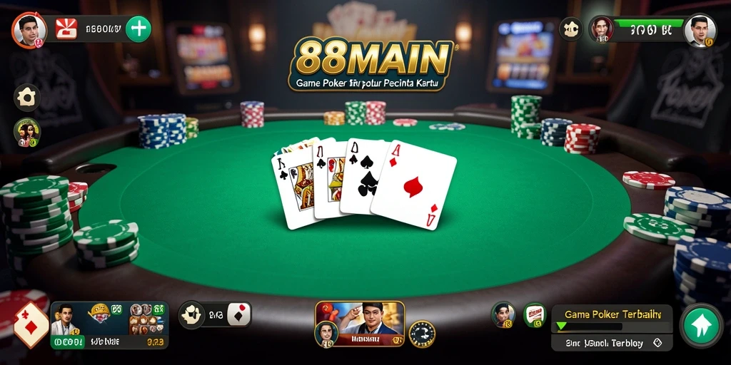 Tampilan gameplay menarik dari aplikasi 88MAIN poker.