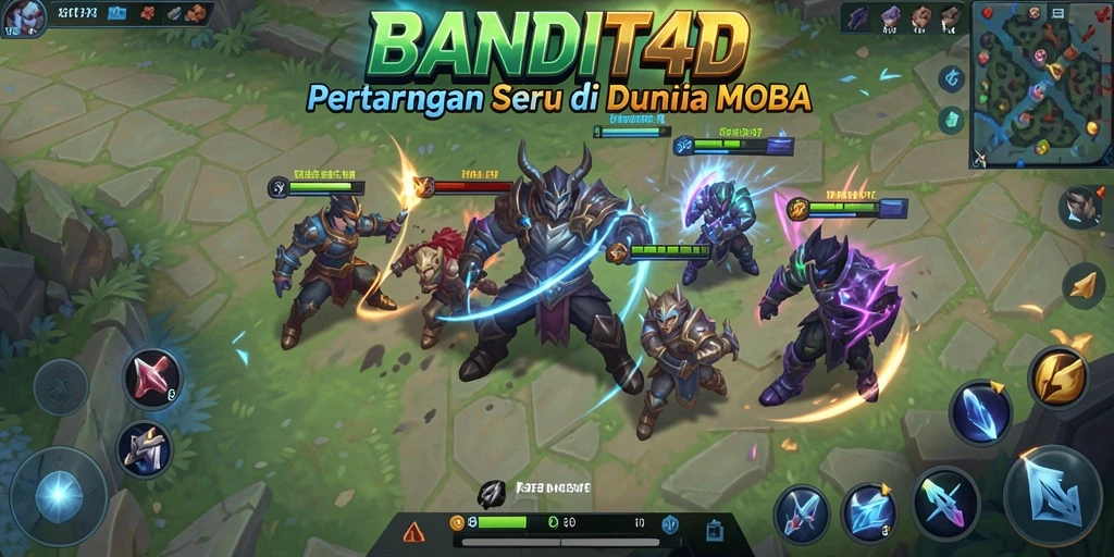 Tampilan aksi seru dari gameplay BANDIT4D di arena MOBA.