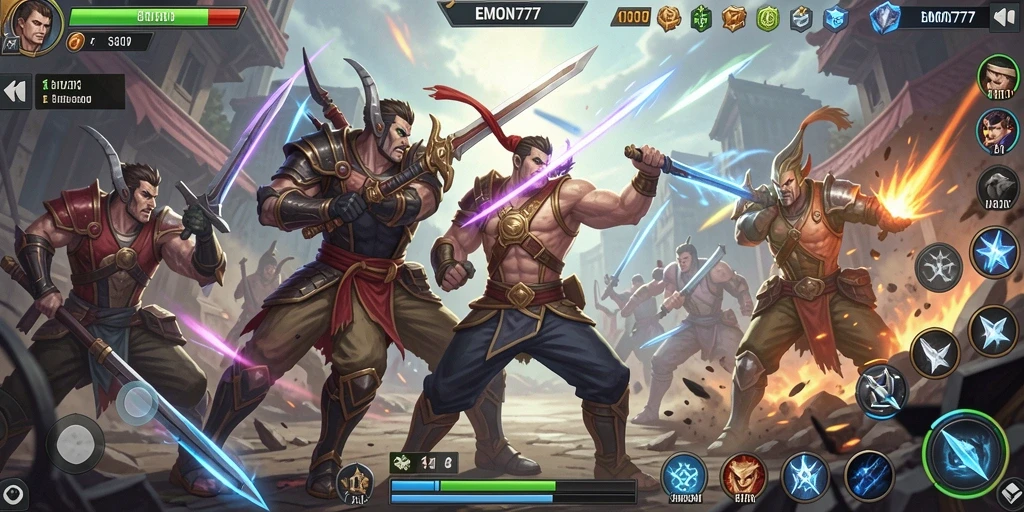 Tampilan gameplay EMON777 yang intens dan seru dalam pertandingan Fighting.