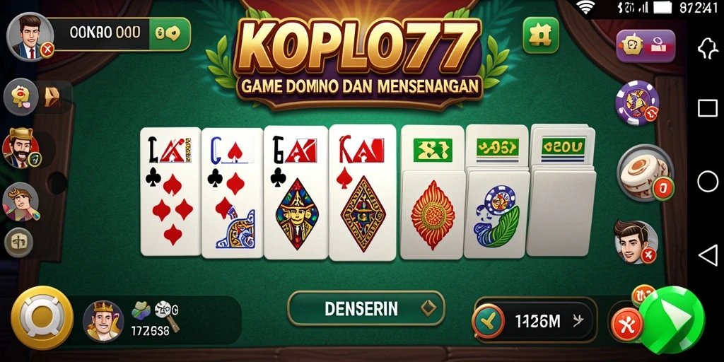 Screenshot gameplay seru dari KOPLO77 yang menunjukkan aksi Domino.