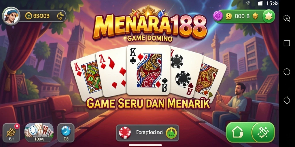 Tampilan gameplay seru aplikasi MENARA188 saat bermain Domino.