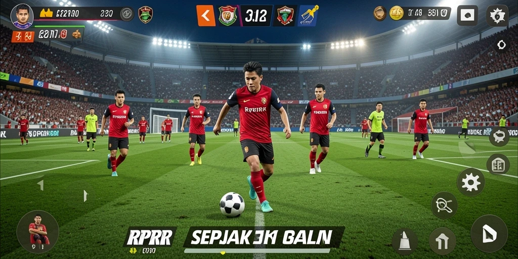 Tampilan gameplay RPRR yang mendebarkan di lapangan sepak bola.