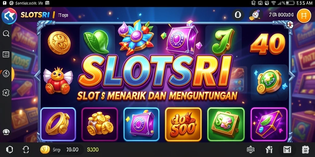 Tampilan menarik dari gameplay SLOTSRI dengan berbagai tema Slot.